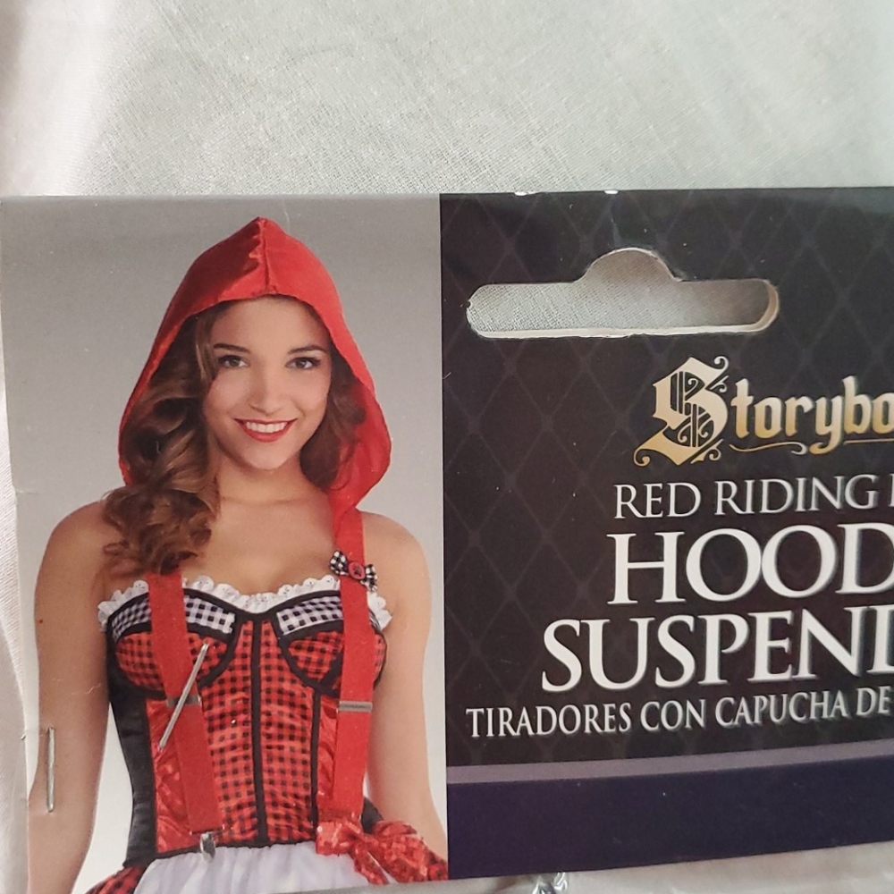 Hooded suspenders accessory set red riding hood - Picture 1 of 6